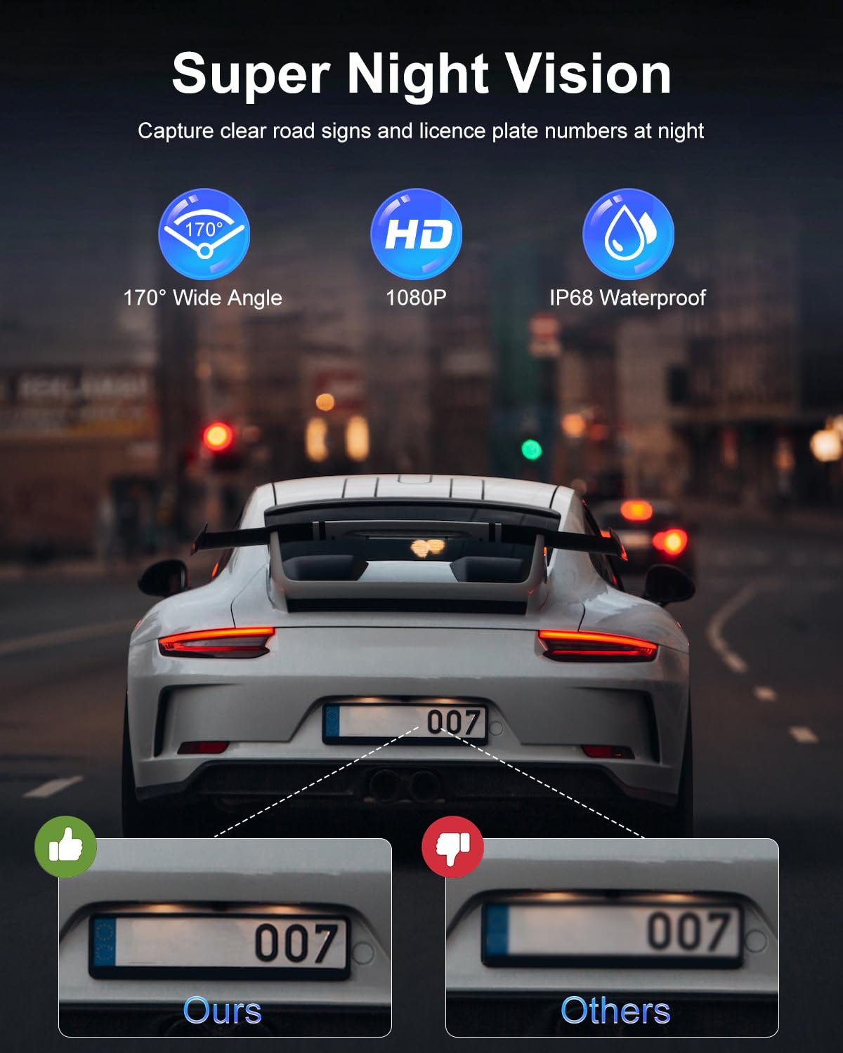 NHOPEEW Dashcam 4K con Cámara Trasera 1080P para Coche | WiFi, Grabación en Bucle, G-Sensor, Monitor de Aparcamiento 24H, Compensación de Exposición, Pantalla IPS de 9,66"