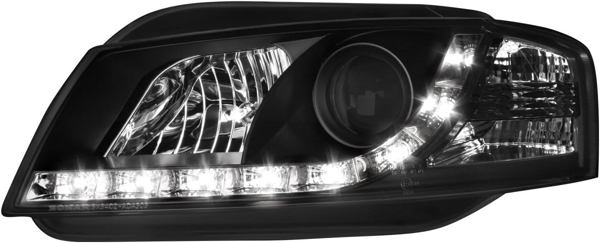 Set Headlights incl. DRL compatible with Audi A3 8P 2003-2008 - Black