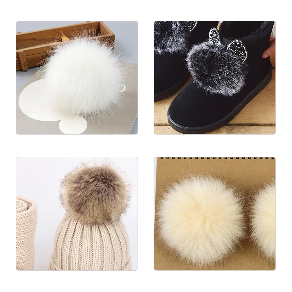 14 Pompon In Pelliccia Finta Per Cappelli E Borse | Soffici, Colorati, Con Anello Elastico - Foto 8