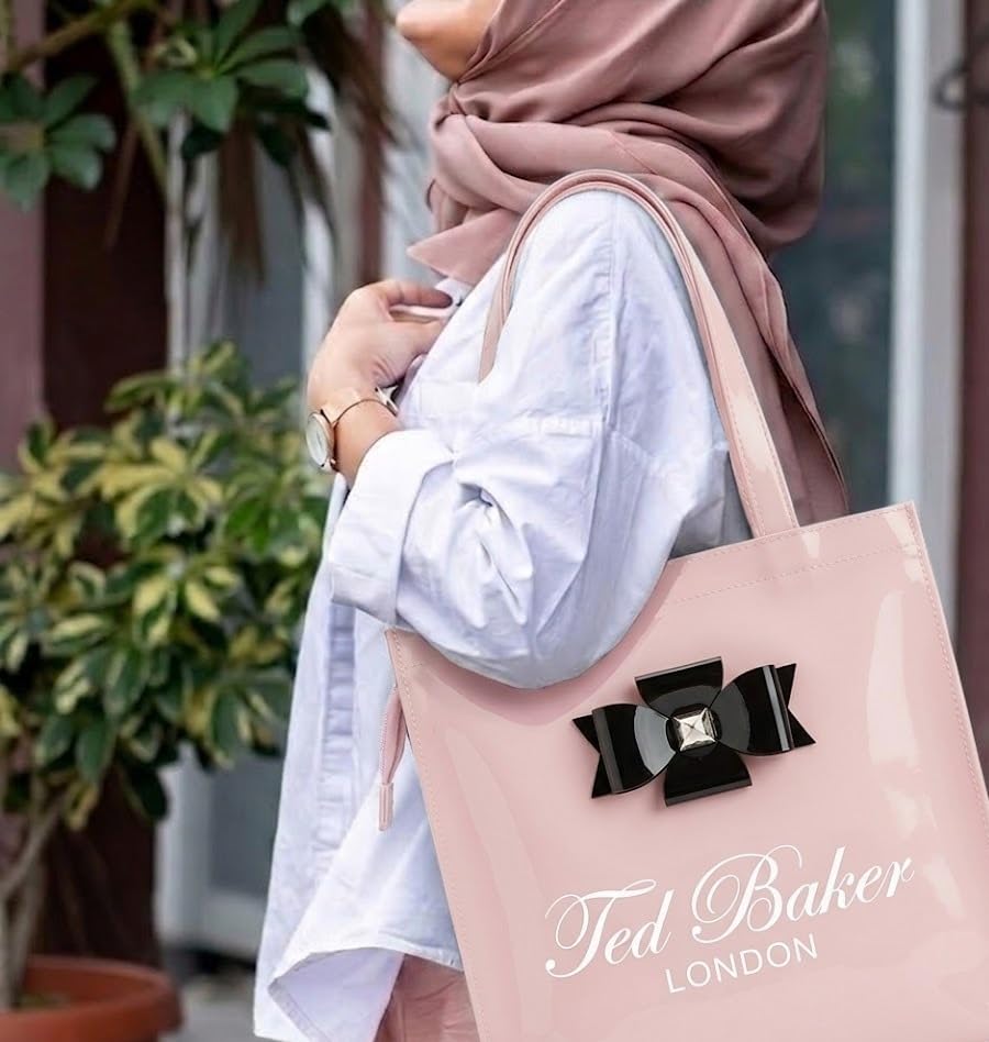 Image of SEA MOUNT Ted Baker London Multipurpose Tote Bag with Signature Bow Detail Spacious Travel Carryall, Everyday Shopping Organiser, Durable Shoulder Handbag for Work, Office, Travel & Daily Essentials