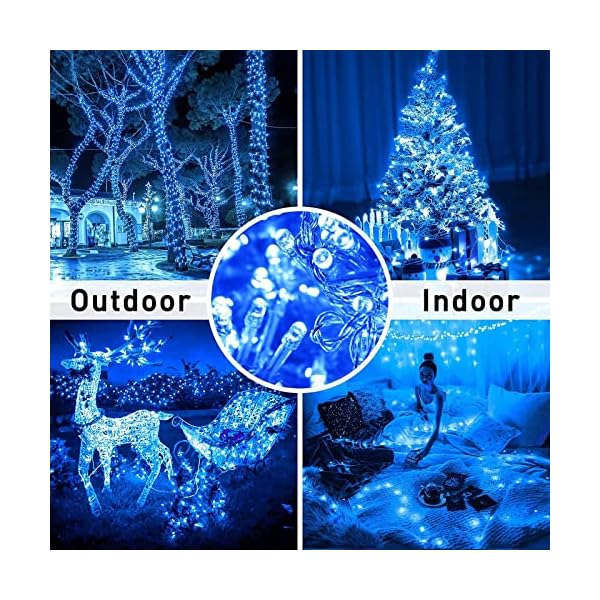 Blaue batteriebetriebene Weihnachtslichter, JMEXSUSS 10 m 100 LED batteriebetriebene Lichterkette, Twinkle Fairy Mini… – Bild 6