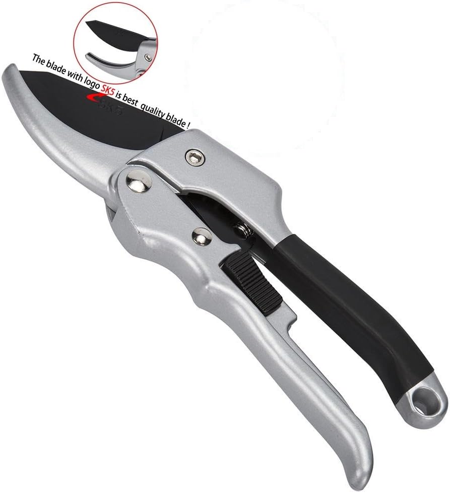 Lendgaga Pruning Shears, Professional Bypass Pruning Shears, Garden Shears, Hand Pruner,Tree Trimmers Secateurs,Clippers for The Garden.SK-5 Steel Blade Sharp Anvil Pruning Shears