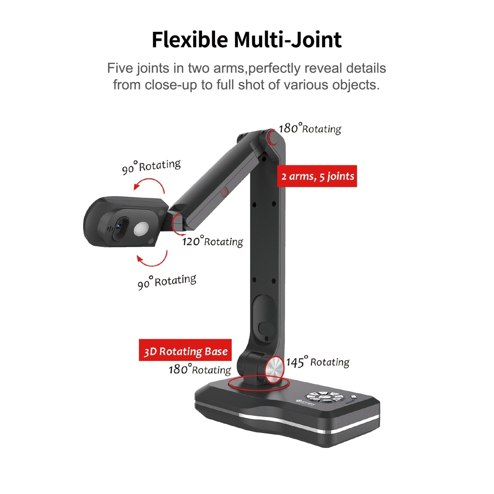 V500 Escáner con cámara for libros y documentos USB automático, &Play Alta definición HD de 8 megapíxeles Máx. Puertos de tamaño de escaneo A3