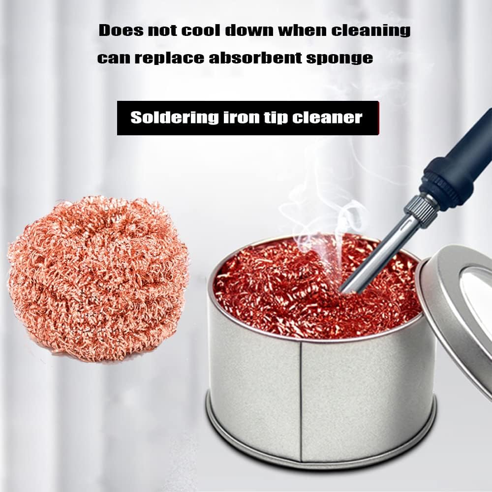 Soldering Iron Holder,Soldering Iron Stand Spring Holders Support Solder with Brass Wool Soldering Tip Cleaner and Cleaning Sponge, Black, Medium