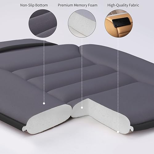 Miniatura 3 de Cojín de asiento de automóvil de alta calidad, cojín para el conductor con espuma viscoelástica cómoda y parte inferior de goma antideslizante,