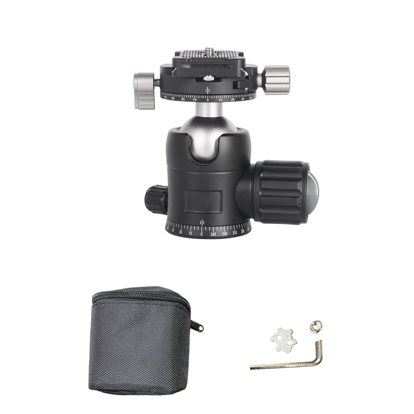 Generic Testa a Sfera Rotante a 360° Testa Panoramica per Treppiede di Grande stabilità per Sessioni di Ripresa Stabili Capacità di Carico di 8 Kg Compatibilità Universale (30 mm)