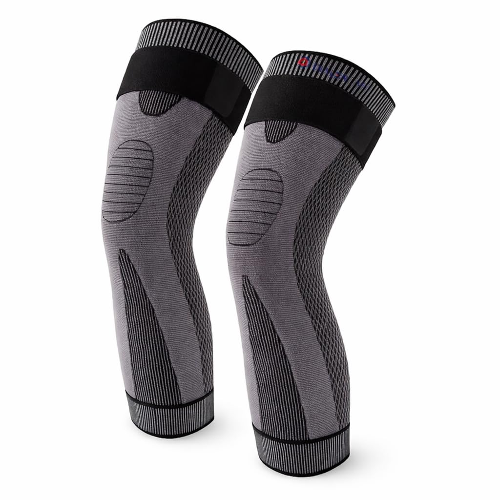 DIALDRCARE Knee Support Brace with Side Stabilizers Improved Blood Circulation and Joint Pain Relief for Men and Women (Gray)