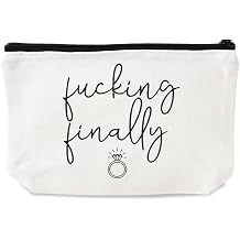 Bridal Shower Gifts for Bride Gifts Cosmetic Bag for Women Engagement Gifts for Her Bachelorette Party Favors Funny Wedding Gifts for Newlyweds Bride To Be Gift Makeup Bag Cute Engaged Gifts