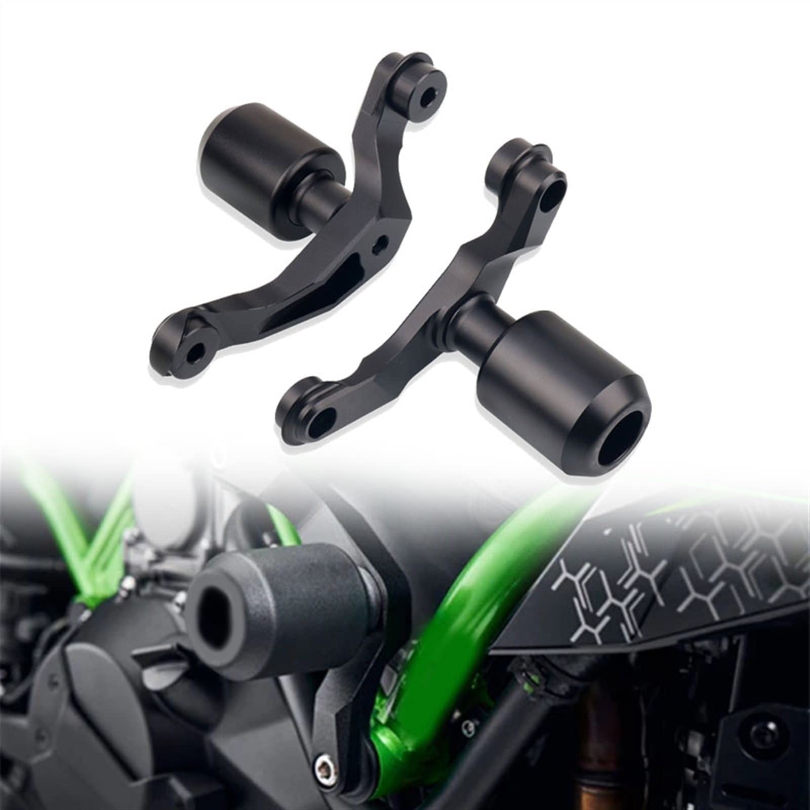Protección contra caídas de moto Kawasaki ZH2 para evitar roturas costosas en el carenado