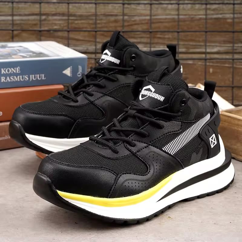 Image of BERKINS Mens Black Steel Toe Cap Safety Shoes for Industrial Use