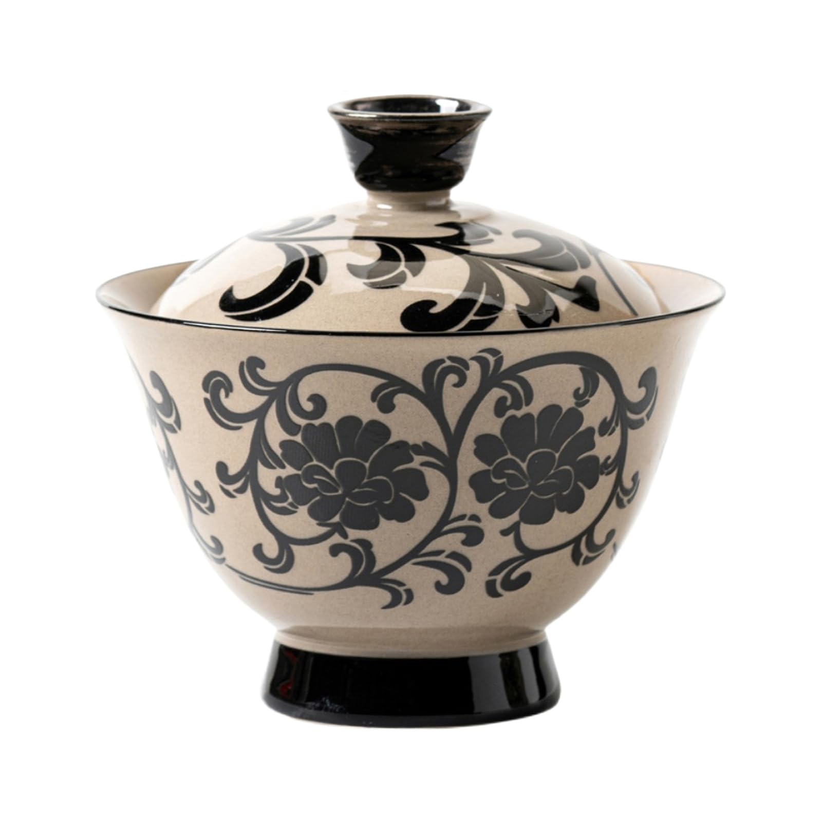 Tasse à thé Gaiwan en céramique de style vintage, vert et gris, 140 ml, service à thé chinois Kungfu