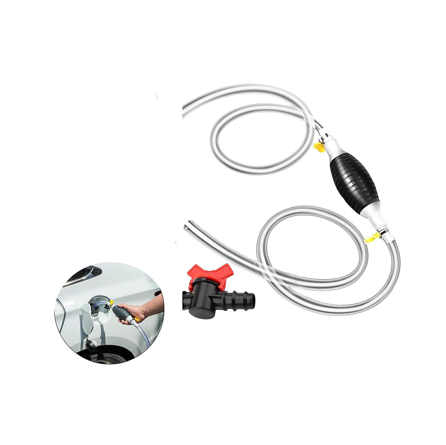 MaoNativey Siphon Pump for Gasoline, Multi-function Siphon Pump Hand Operated Water Transfer Sturdy Liquid Sucker 1.5m Hose For Gasoline Gas Diesel Oil Petrol Water Liquid Fish Tank