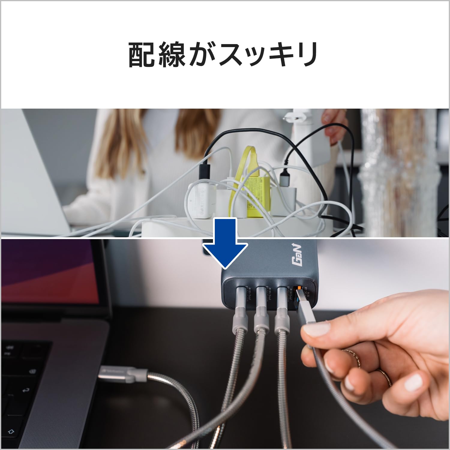 Verbatim GaN Charger ładowarka 140 W, 4 porty USB-C, adapter z 3 x USB-C i 1 x USB-A, szybka ładowarka jako wtyczka wielokrotna, do Apple MacBook, notebooka, iPada, iPhone'a, Samsunga i innych