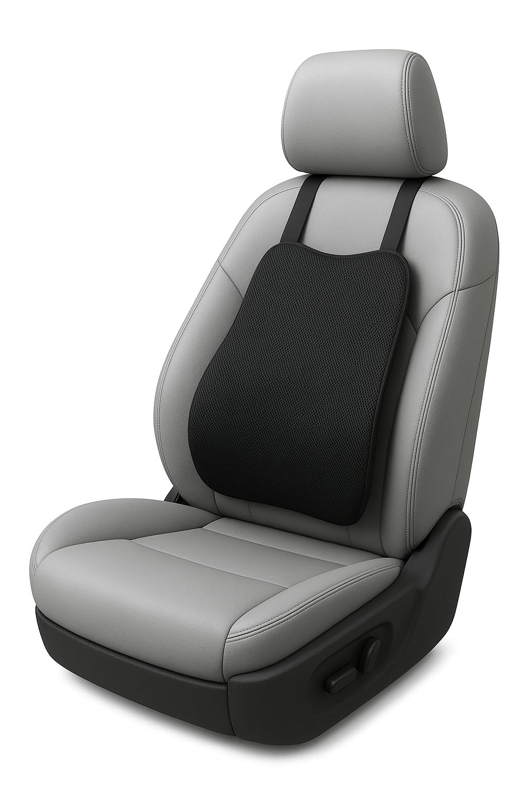 Asmofit Car Back Rest Support Orthopaedic Memory Foam Seat Cushion - Ideal for Spine Alignment, Back Pain Relief, Comfortable Long Drive Lumbar Support Pillow - Applicable for All Car Seats (Black)