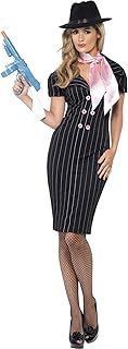 Gangsters Moll Costume, Black/Pink, Large - Buy now