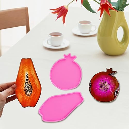 Miniatura 4 de 2 moldes de resina de silicona para granadapapaya, moldes de silicona de ágata geoda para resina epoxi moldes de fundición de resina para bricolaje,