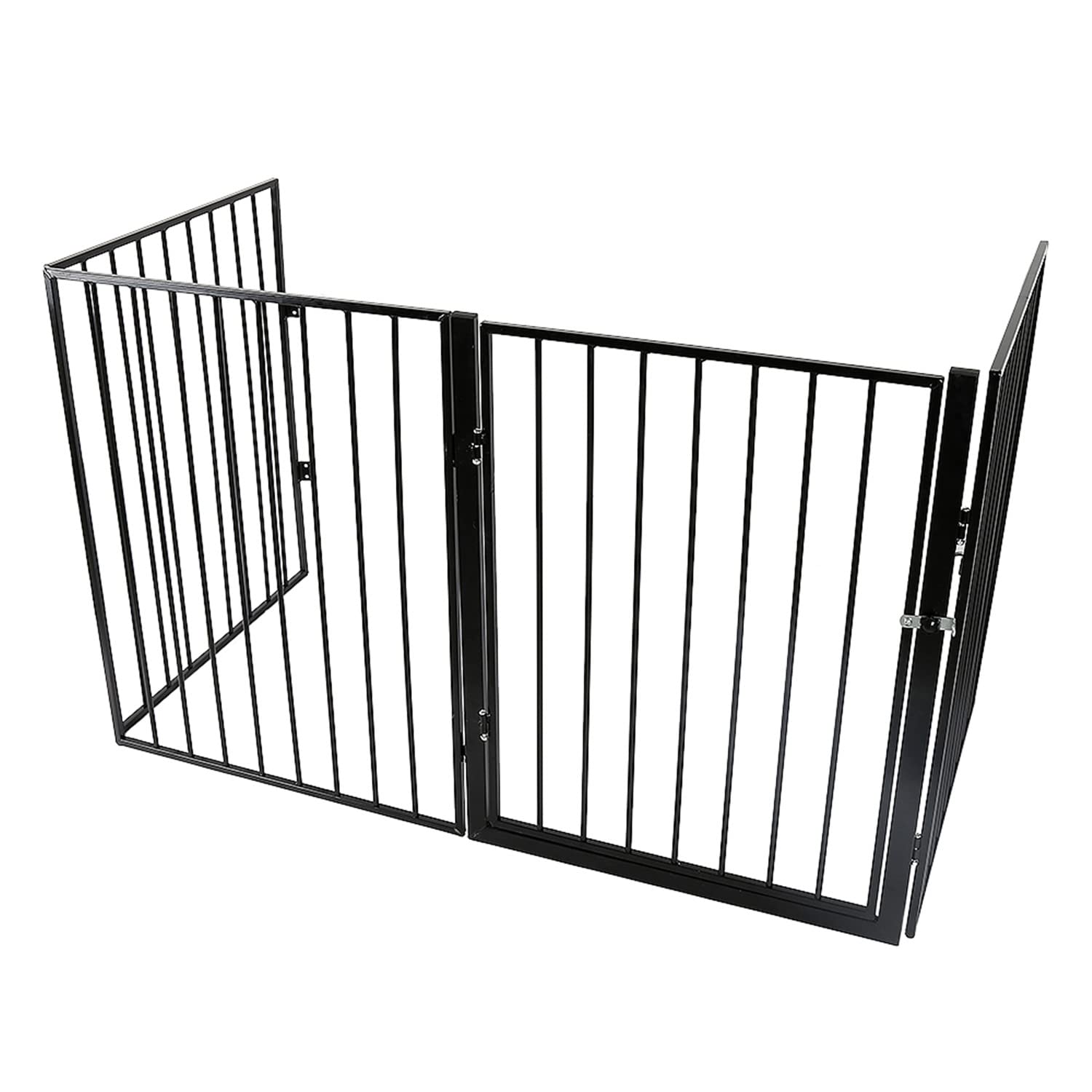 Rejilla de Barrera para el Horno Plegable,Reja de Protección de Metal | Rejilla Protectora Metálica Plegable con Puerta, Barrera Seguridad para Niños y Mascotas-Caja de perros-240 * 2,5 * 75cm (4 pz)