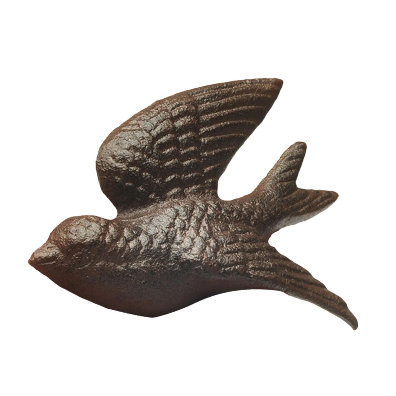 Flying Bird Wall Decor Decoration Black Statue for Courtyard Outdoor Porch M-image-0
