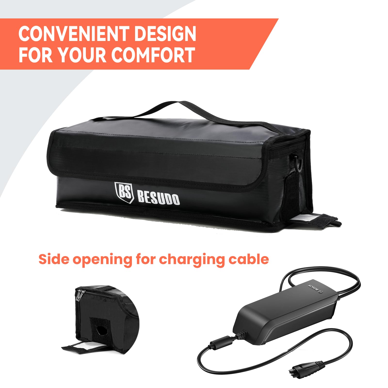 Housse Protection Batterie Vélo Électrique 36V/48V - Sac Étanchéité Poussière Taille Medium - Noir