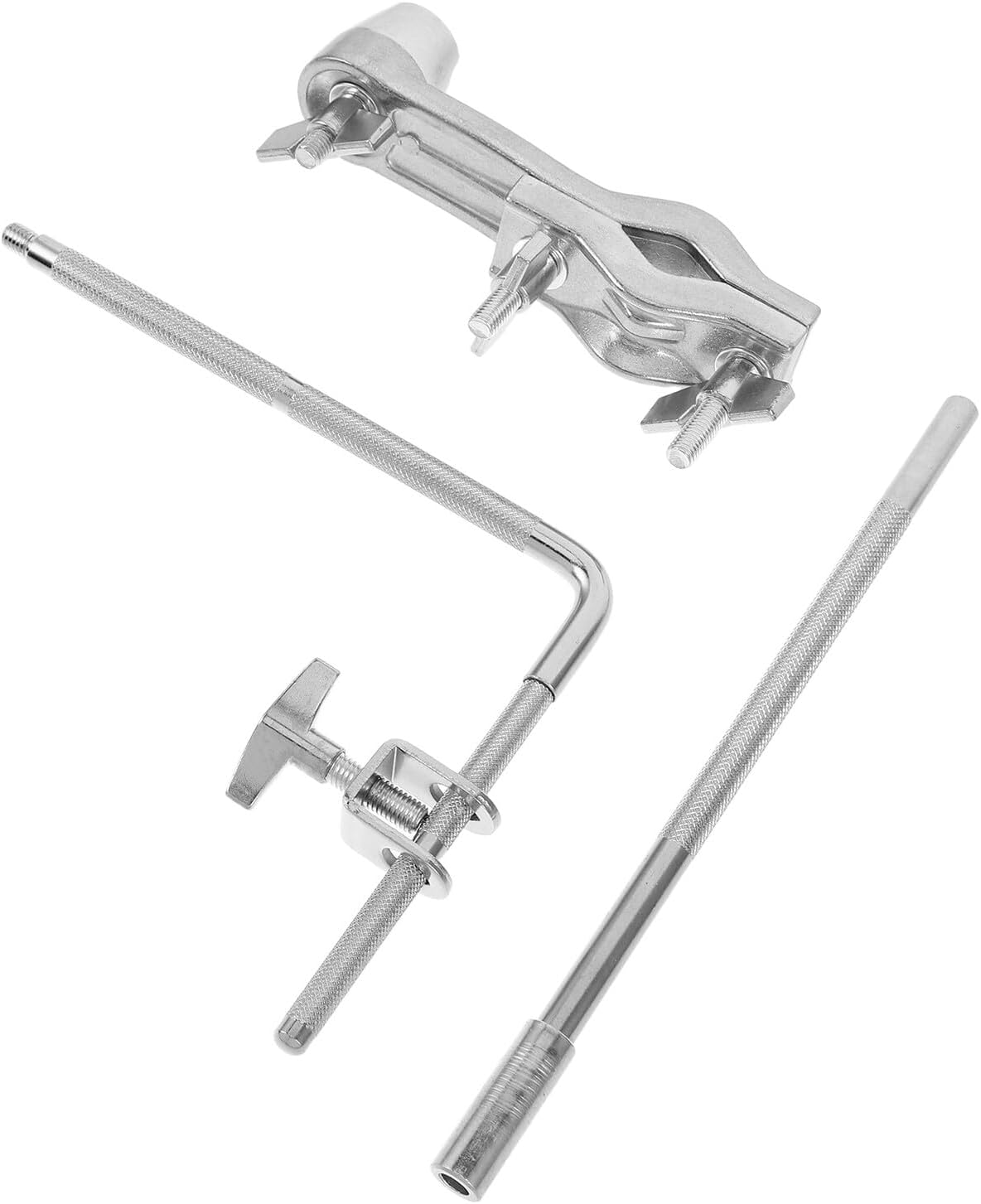 Cowbell Mount Drum Rack Clamp with Long Rod and Lock Metal Percussion Hardware Accessory for Jazz Drum Kit Expansion and Compatibility