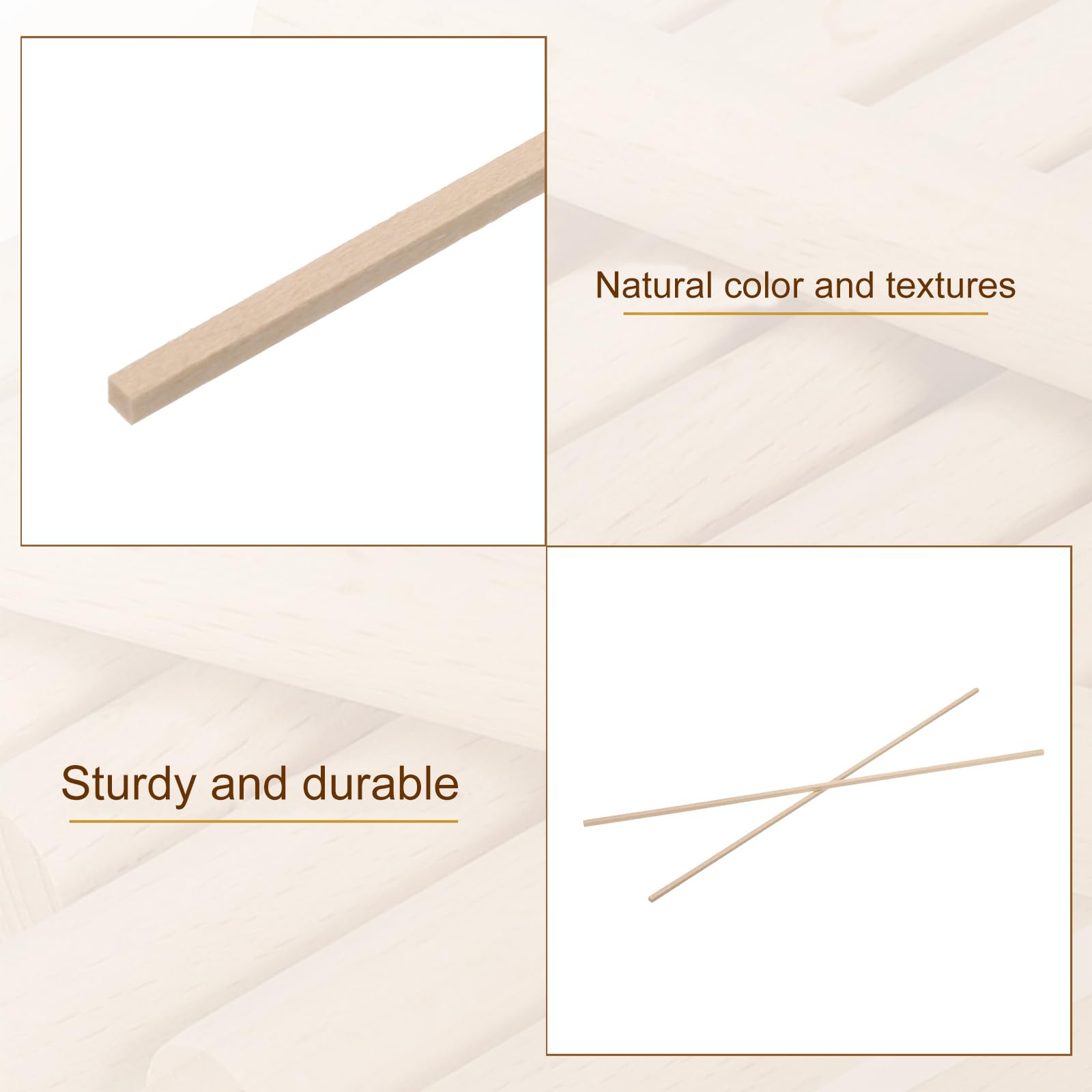 PATIKIL 1/8 Inch Dowel Rods Wood Sticks, 100 Pcs 12 Inch Long Square Wooden Dowels Unfinished Hardwood Sticks for Craft DIY Supplies - Image 3