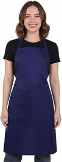 Blue Aprons for Women Kitchen Cooking Apron Adjustable Bib Apron Work Women Men Aprons with 2 Pockets Water & Oil Resistant Dark Blue for Waitress Waiter Server