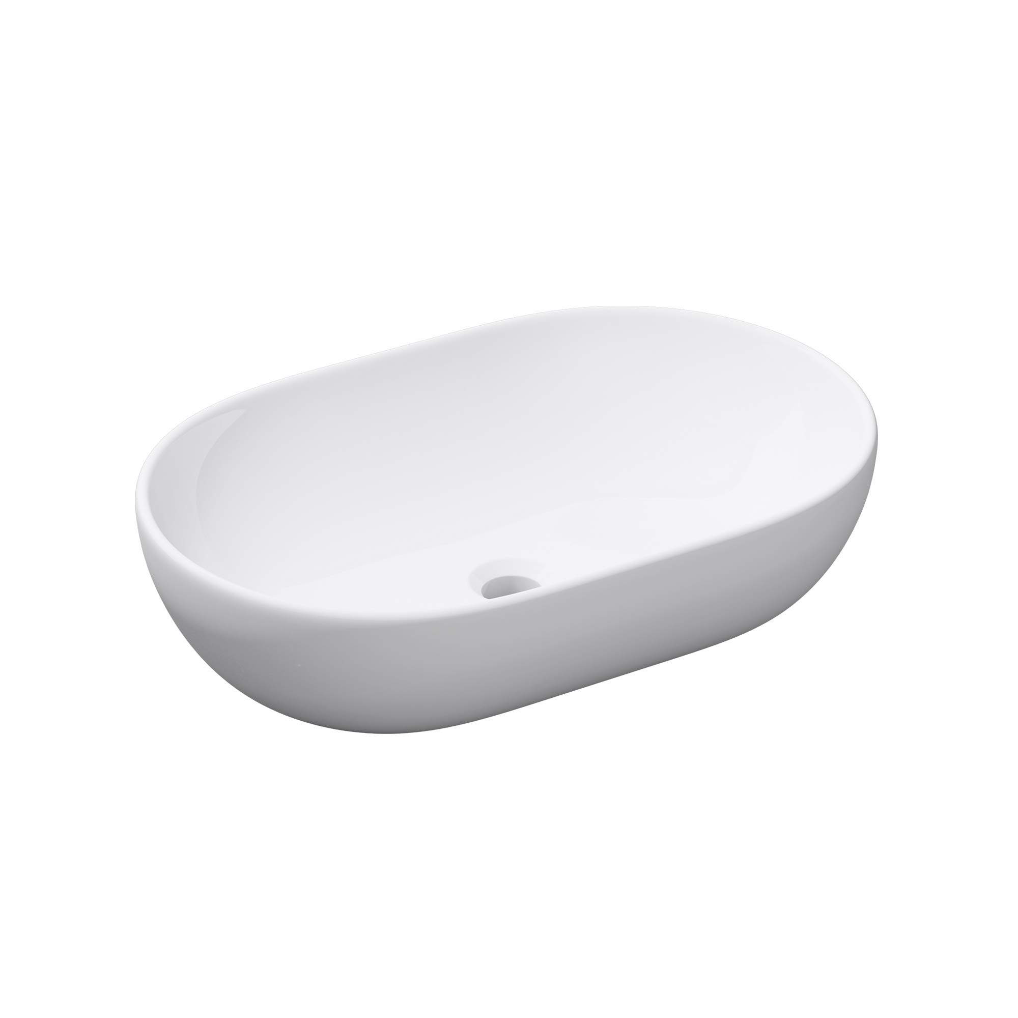 Mai & Mai Lavabo da Appoggio 60X40X15cm, Lavandino Bagno Ovale Brüssel322 Lavabo in Ceramica Nano Rivestimenti inclusi