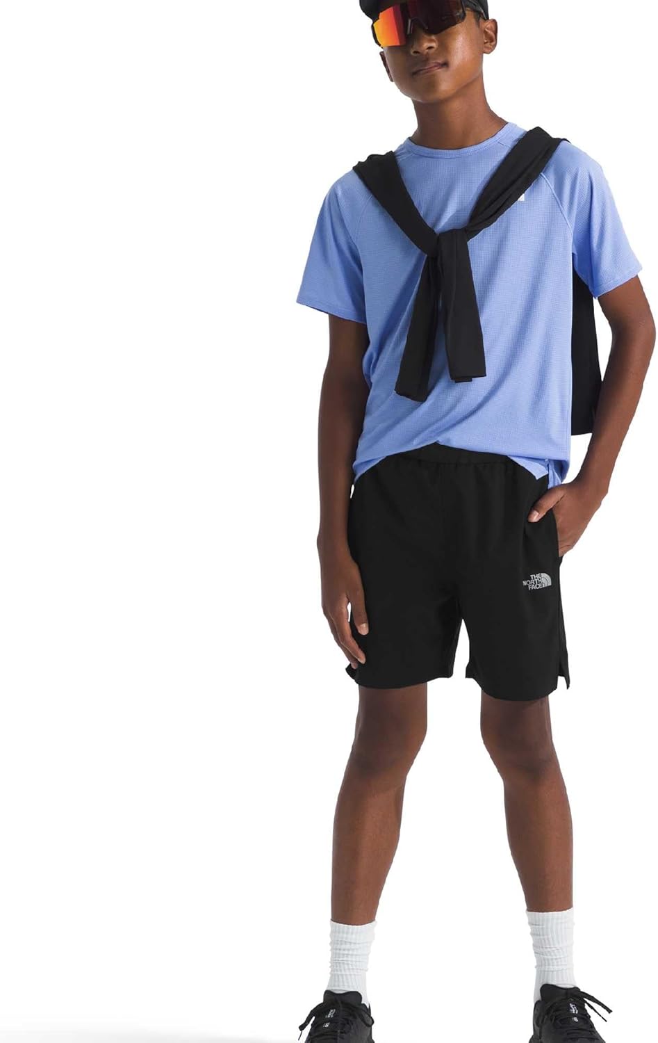 The North Face Boys' On The Trail Short - Moisture Wicking, Water Repellent Finish, Elastic Waistband, Zip Back Pocket
