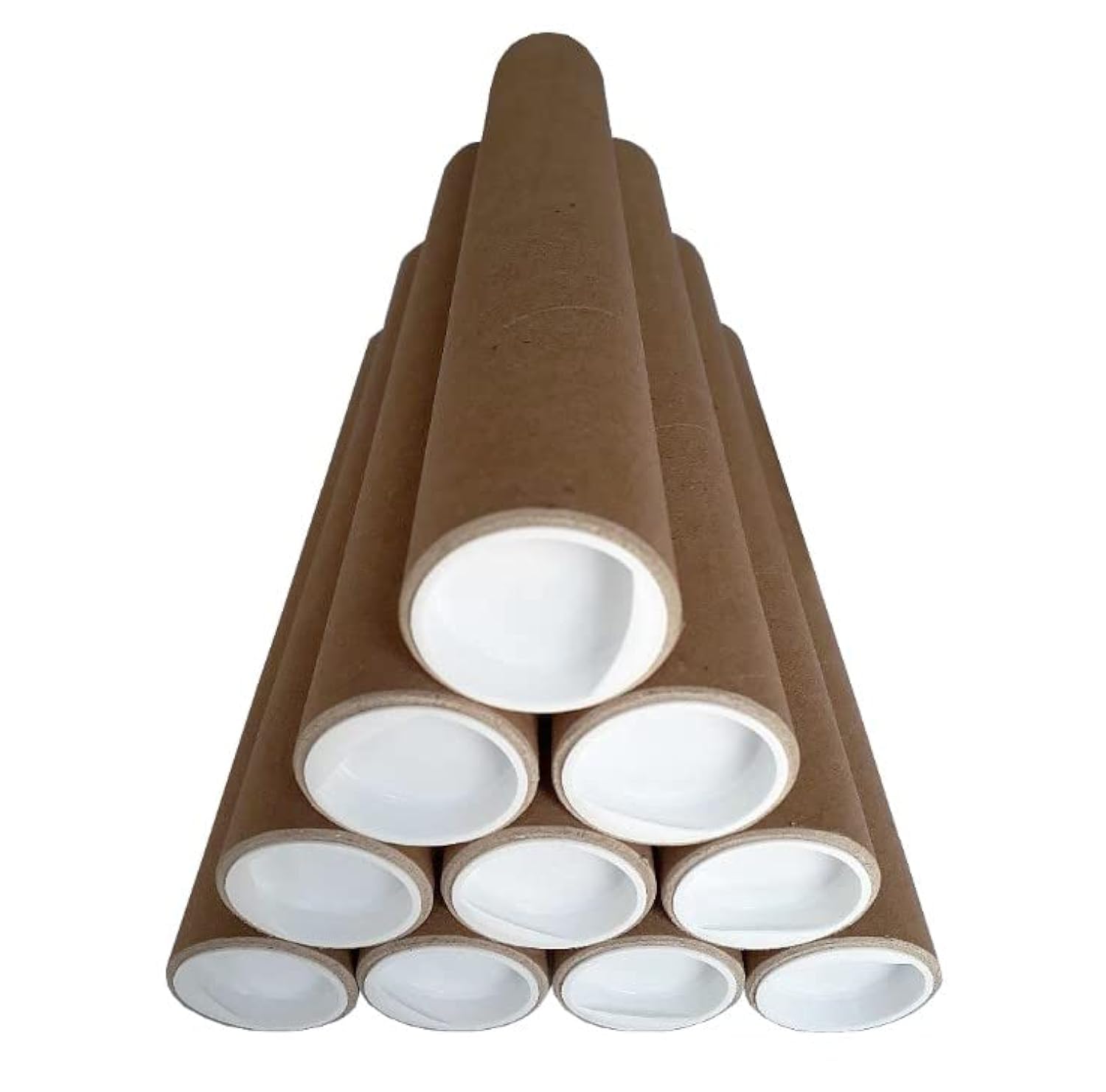 ELIX Rollo de envío con tapa, 25 - 87 cm, longitud 280 mm, diámetro 38 mm hasta DIN A4 (10 unidades 30 cm x 3,8 cm), Marrón