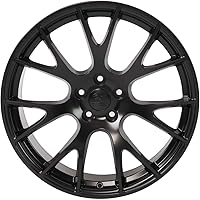 Partsynergy Satin Black 20x9 Aluminum Wheel Rim for 2006-2019 Dodge Charger Challenger Hellcat Style - 20 Inch Replacement