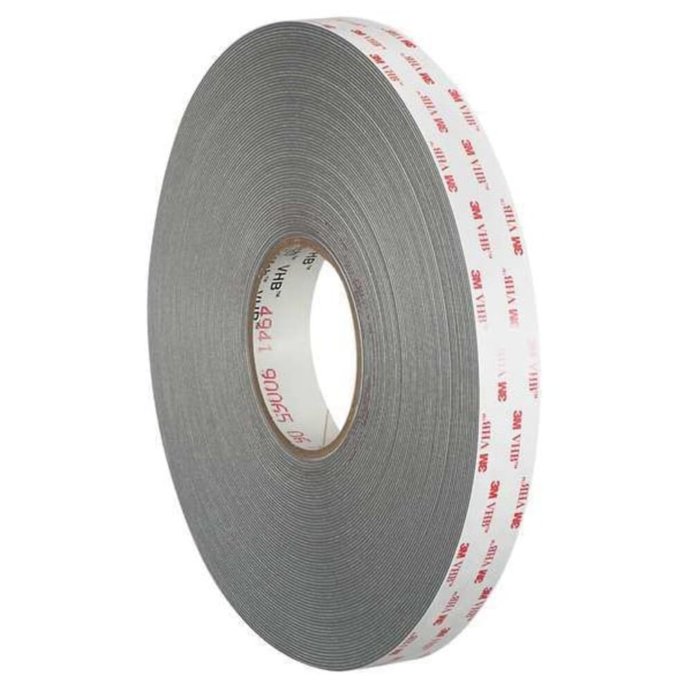 3M 4941 Gray VHB Tape - 1/2 in Width x 36 yd Length - 45 mil Thick - 64886 [Price is per ROLL]