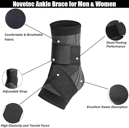 Miniatura 2 de Tobillera de compresión ajustable para hombres y mujeres, soporte de tobillo para fascitis plantar, tendón de Aquiles, estabilizar ligamentos,