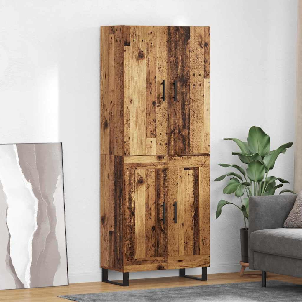Tablero alto de madera 180 cm con 4 puertas para almacenamiento en salón y comedor