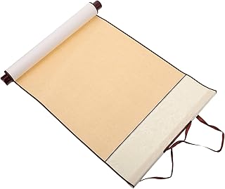 EXCEART Blank Hanging Rice Paper Scroll Chinese Xuan Paper Art Wall Hanging Scrolls for Sumie and Calligraphy- Silk Scroll Painting Song Golden