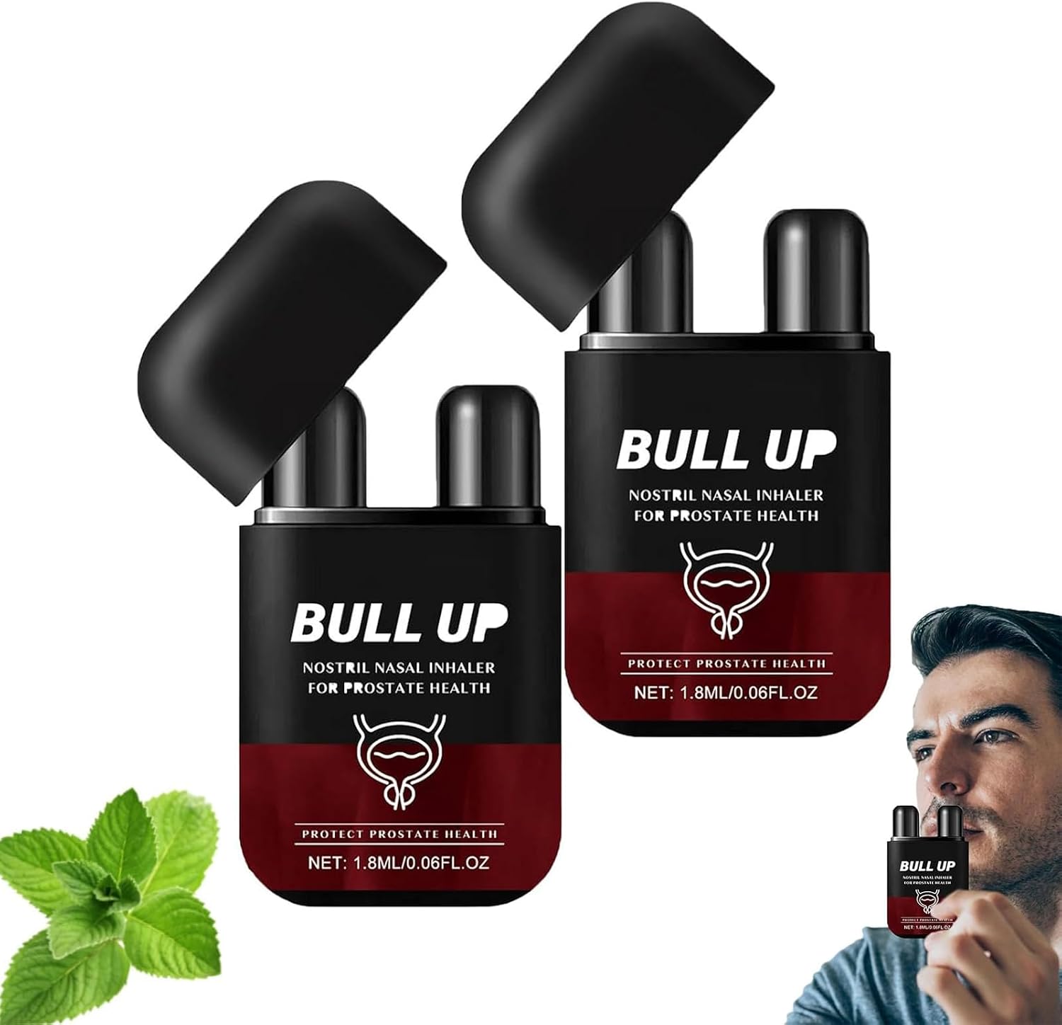 1/2 Pieces Nose Inhaler with Double Holes for the Prostate Double Nose Inhaler Nose Inhaler for the Prostate Nose Inhaler Stick Promotes Normal Prostate Inhaler Pack of 2