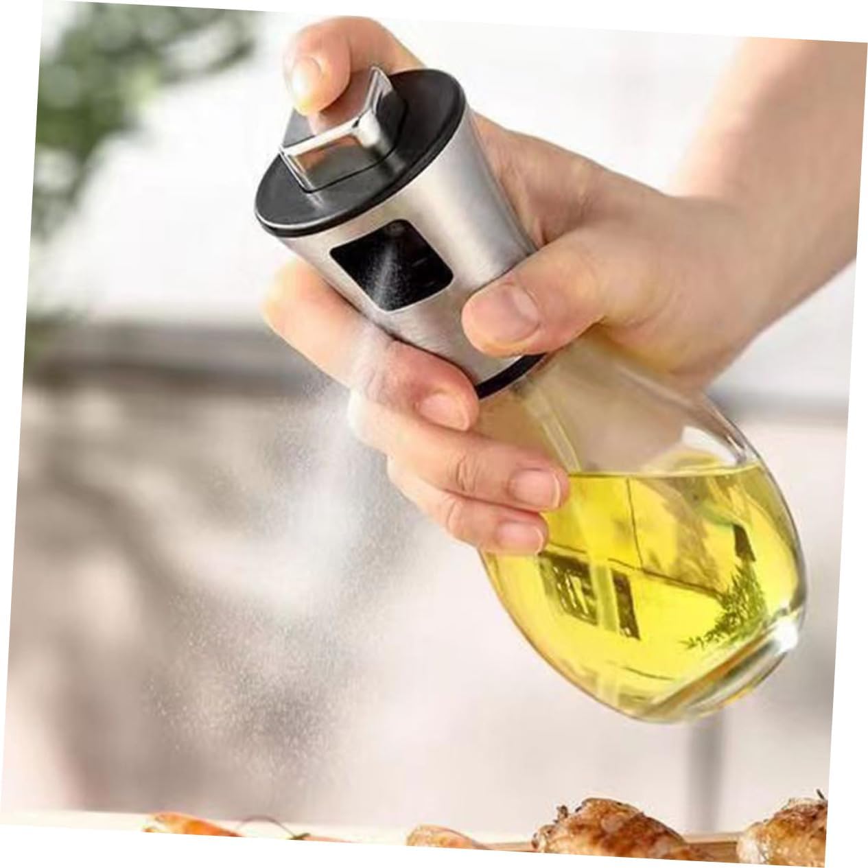 Oil Sprayer Cooking Oil Dispenser Sprayer Bottle 2-piece Stainless Steel
