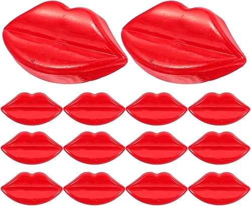 EXCEART 100 botones en forma de labio, boca roja, botones de costura de plástico para manualidades, bufandas, bufandas, ropa, accesorios para muñecas