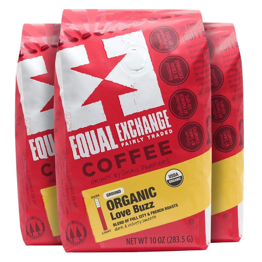 Equal Exchange Organic Ground Coffee, Love Buzz Bag, 10 Ounce 