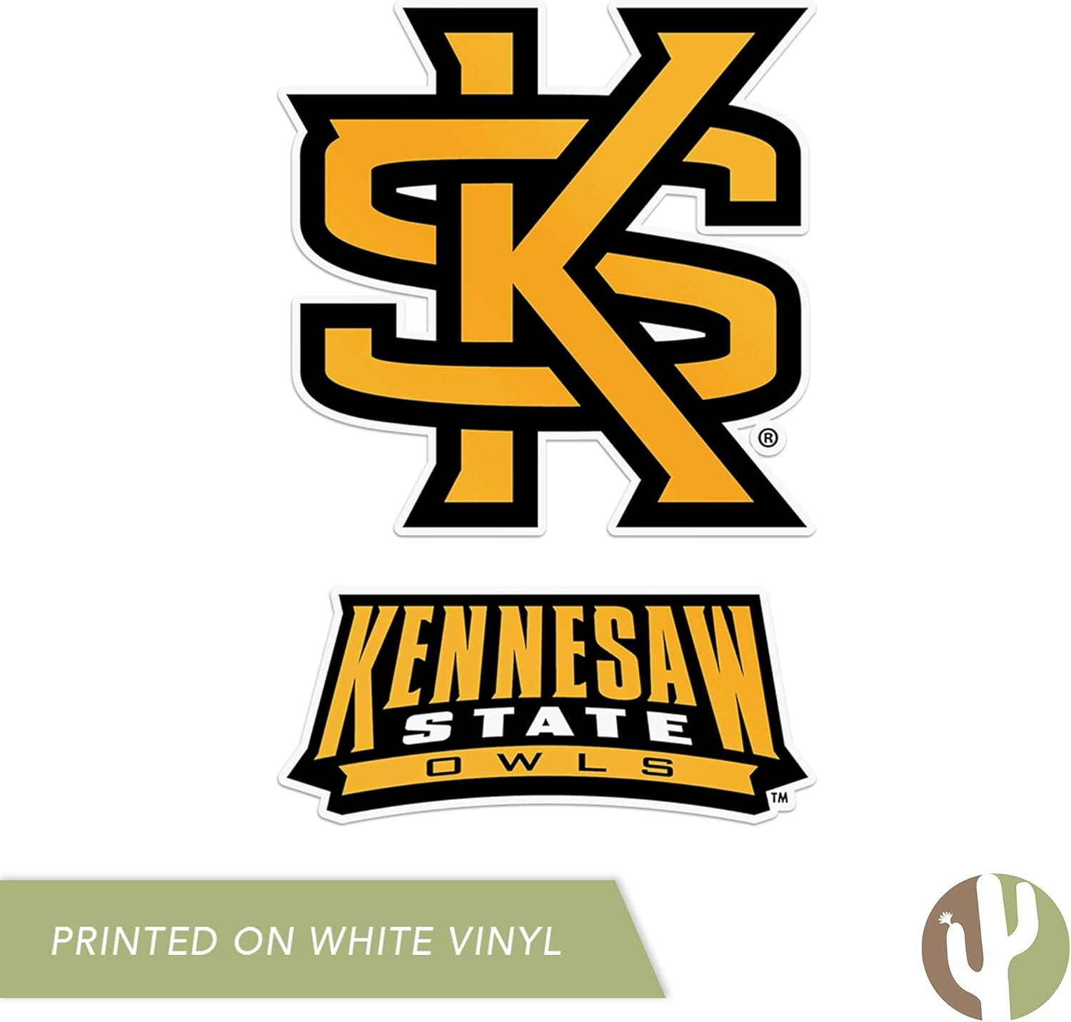 Desert Cactus Kennesaw State University Sticker Kennesaw State Owls Vinyl Decal Laptop Water Bottle Car Scrapbook Sheet (4 Inch Set V1) - Image 6