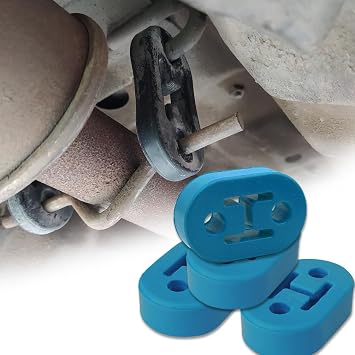 Car Exhaust Hanger, 4PCS Rubber Insulator Bushing Mount, 2 Holes 0.47 Inch 12mm, High-Density Tailpipe Damping Hanger,Auto Muffler Shock Absorbent Bracket Mount,Universal Fit Blue