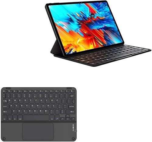 BoxWave Teclado compatible con Chuwi HiPad Max - Teclado Bluetooth SlimKeys con Trackpad, teclado portátil con trackpad, negro azabache