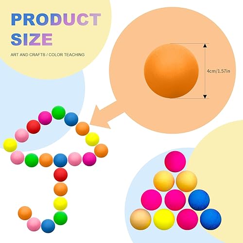 Miniatura 2 de Ruizhihu 300 bolas de ping pong de colores de 1.575 pulgadas, pequeñas bolas de plástico para fiestas de cerveza, bolas de pong para actividades