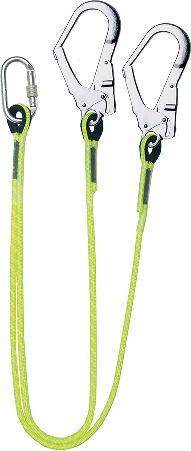 Safetyliftingear Twin Tail Rope Restraint Lanyard With Scaffold Hooks (2Mtr)