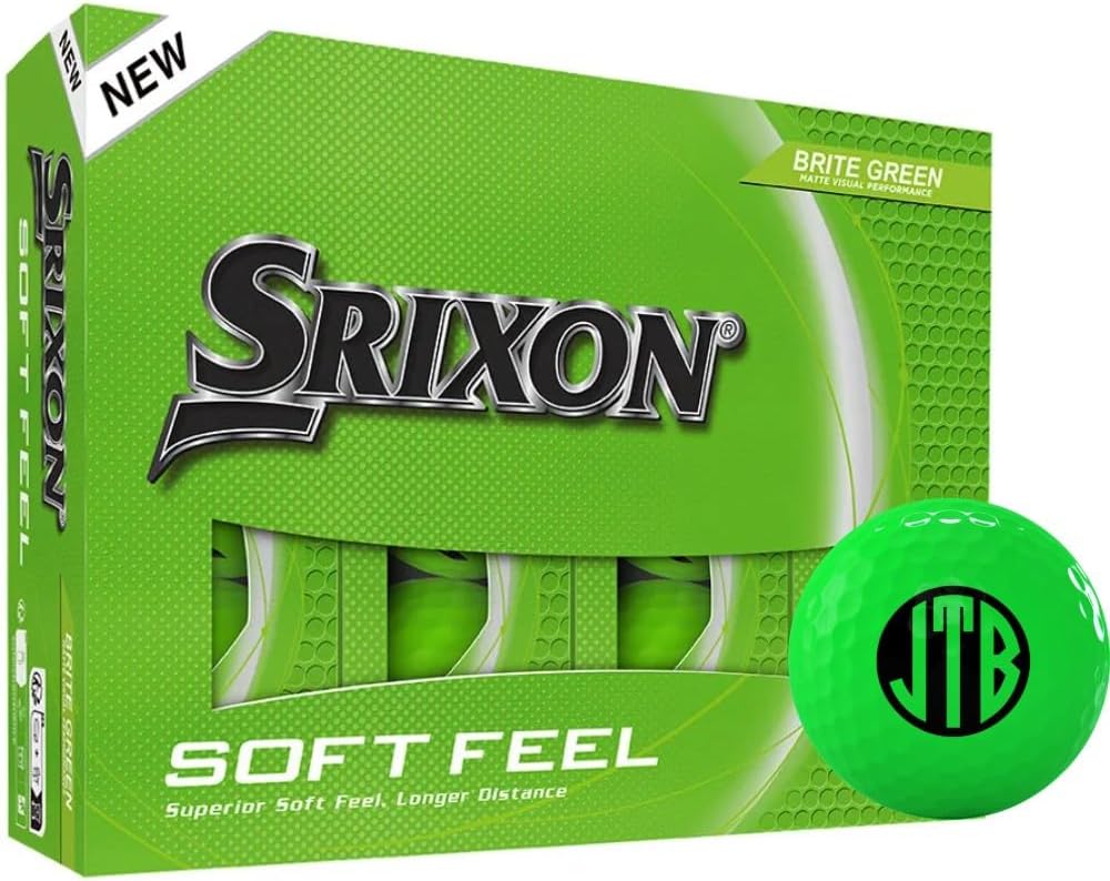 Srixon Soft Feel 14 Brite Green Monogrammed Golf Balls - 2025 Model