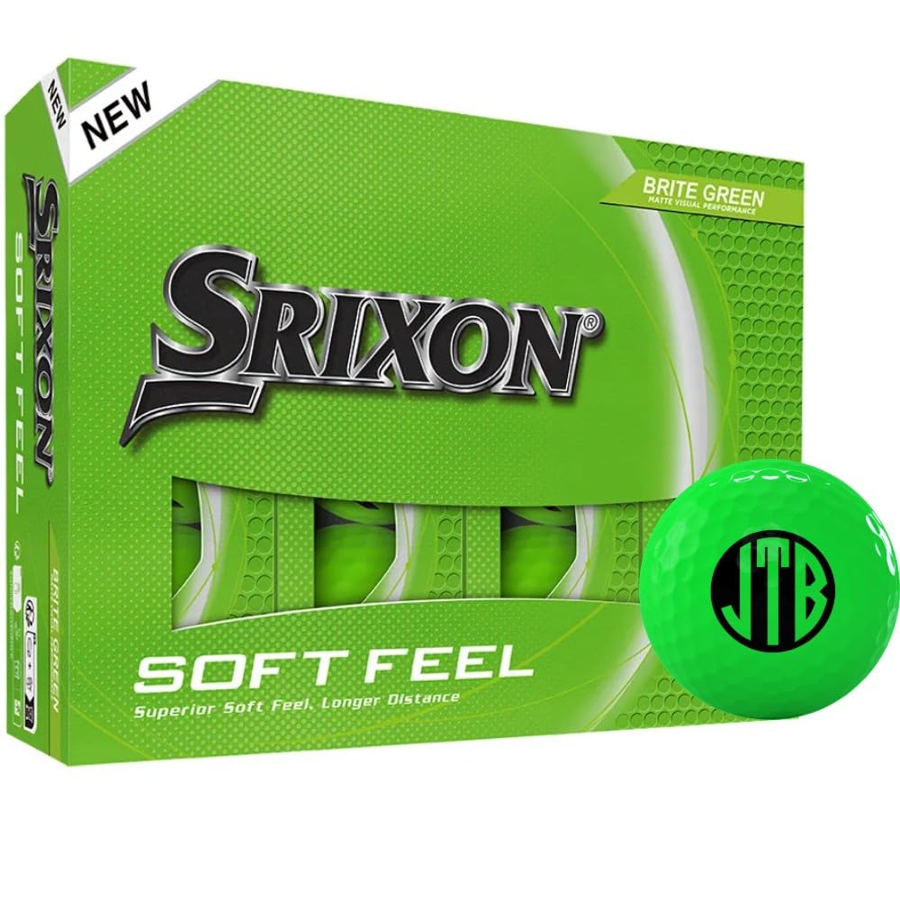 Srixon Soft Feel 14 Brite Green Monogrammed Golf Balls - 2025 Model