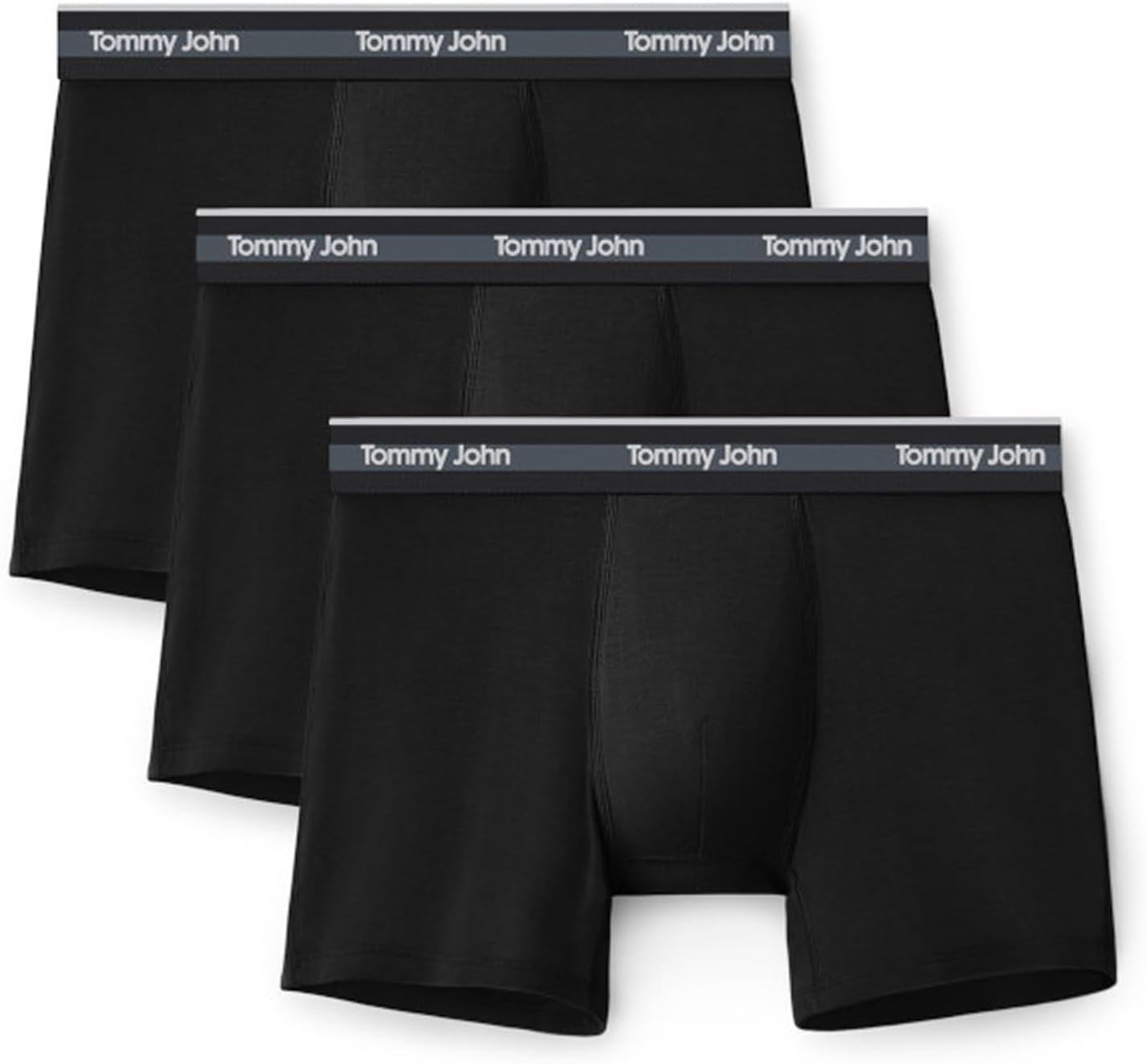 Tommy John Men's Comfort Micro Trunk Boxer Brief Underwear - 4" 3-Pack, 4-Way Stretch, Stay-Put Waistband, Support Pouch