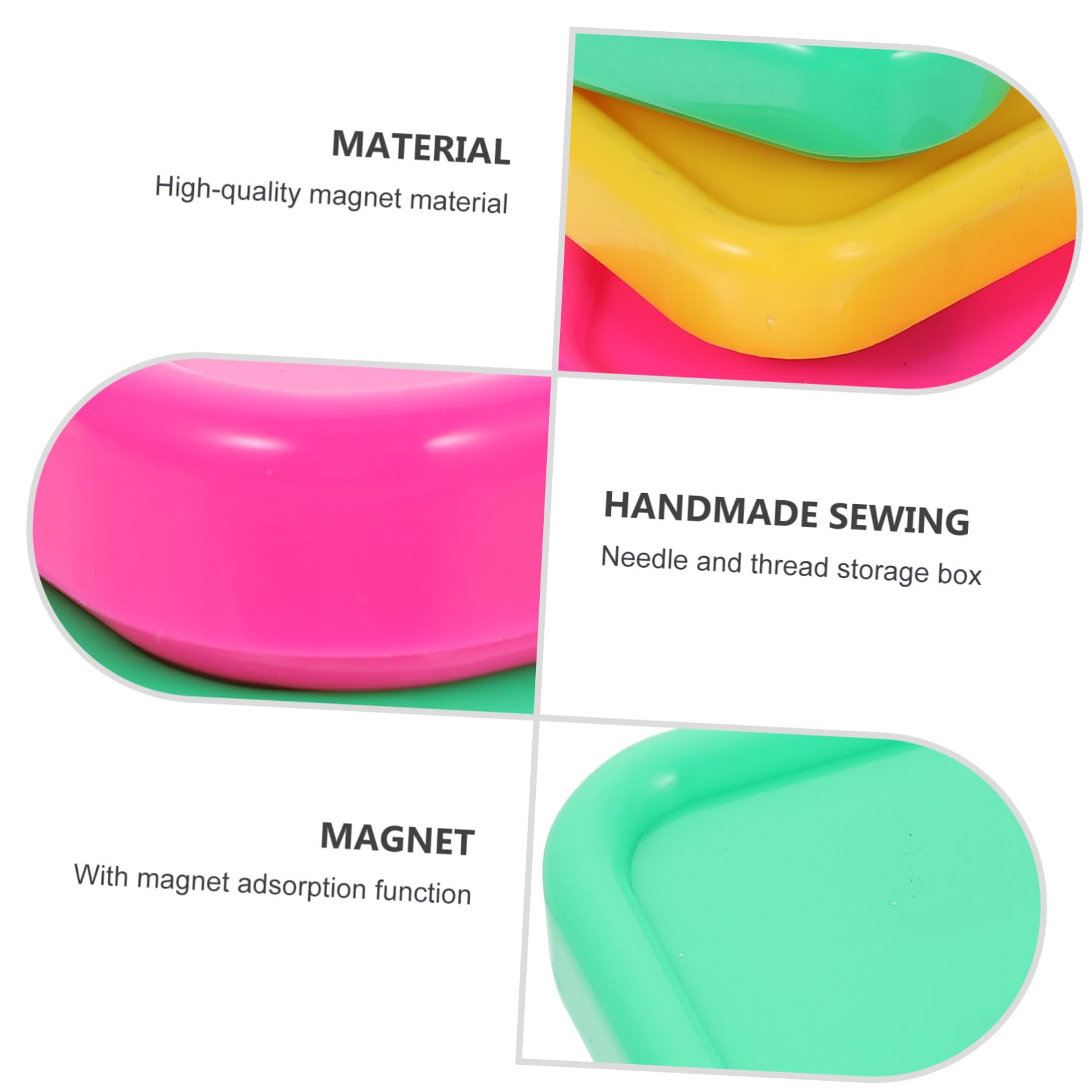 SHINEOFI Scatola Magnetica Porta Spilli per Cucito 4 Pezzi Assorbimento Magnetico in Metallo, Organizer Compatto per Aghi e Chiodi, per Uso Fai-da-Te e Viaggi