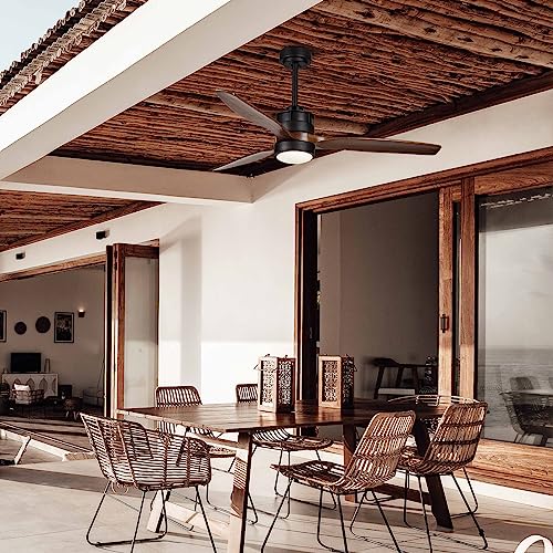 EKIZNSN 60 Inch Outdoor Wet Rated Ceiling Fan with Lights Waterproof, IPX4 Waterproof, Bronze DC Motor w 6 Speeds by EKIZNSN - Used condition - Image 8