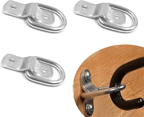 Paquete de 4 anclajes de amarre con anillo en D, hebillas de sujeción multifuncionales, ganchos triangulares montados en tornillo, kit de