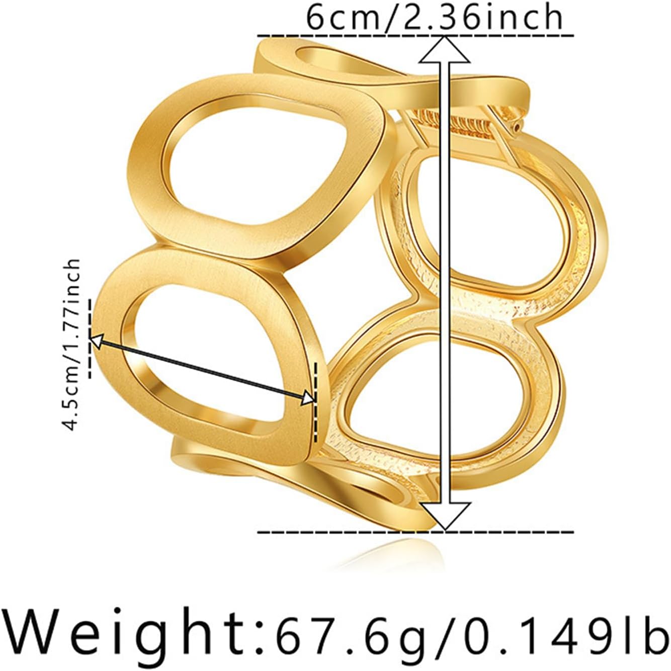 YMBYCM Chunky Gold-plated Bangle Bracelets for Women Trendy Wide Chunky Cuff Bracelets Hammered Irregular Wrist Cuff Wrap Bracelet - Image 3